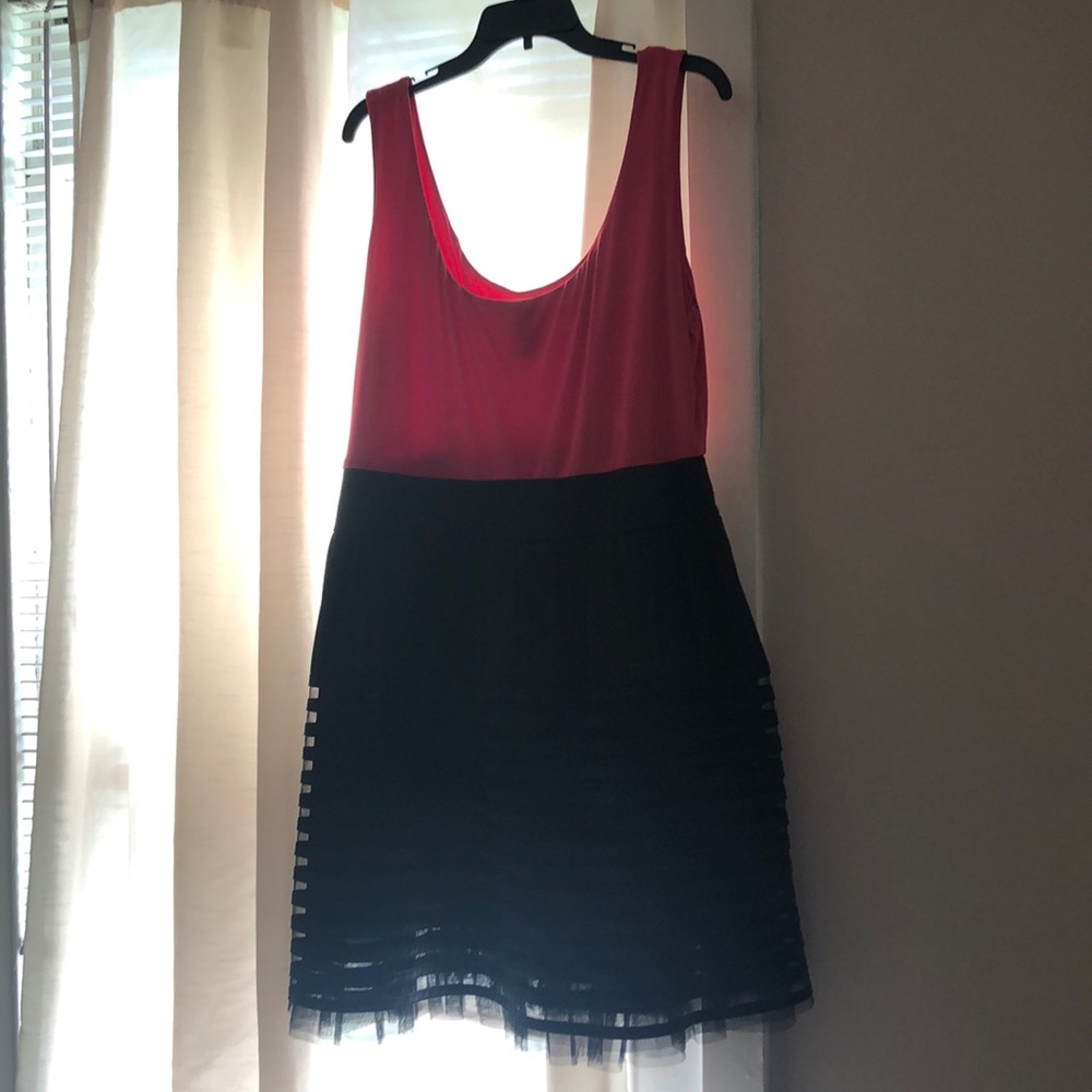 Hot pink and black dress